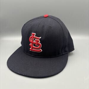 St. Louis Cardinals New Era Hat Cap Fitted Adult 7 3/8 BlueMLB 59Fifty On Field